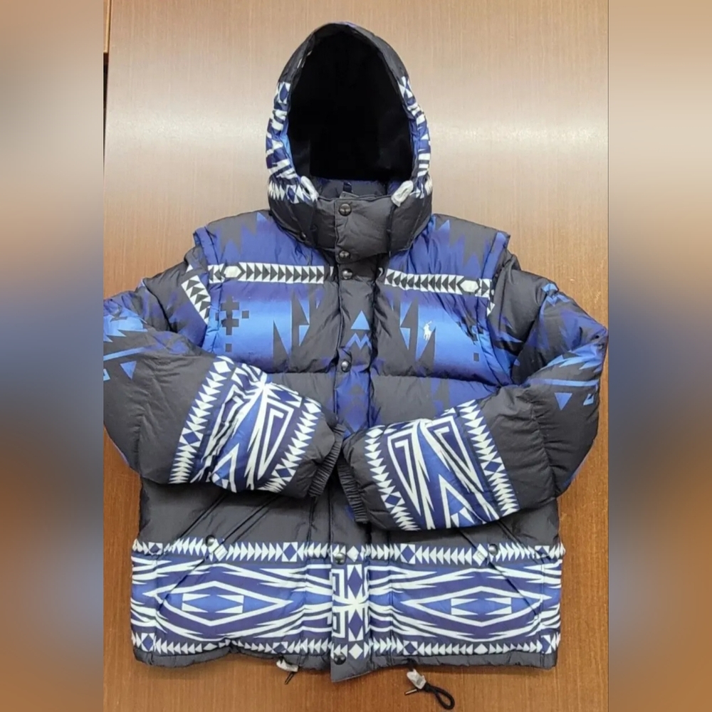 Polo Ralph Lauren Tribal Aztec Convertible 2-In-1 Jacket/Vest Mens Size XXL